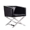 Manhattan Comfort Hollywood Lounge Accent Chair in Black and Polished Chrome, PK2 2-AC050-BK - alternate 7
